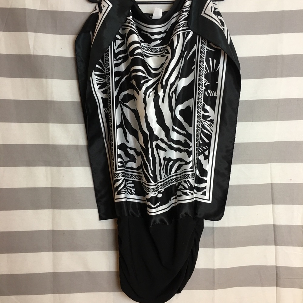 Zebra Print Scarf Dress